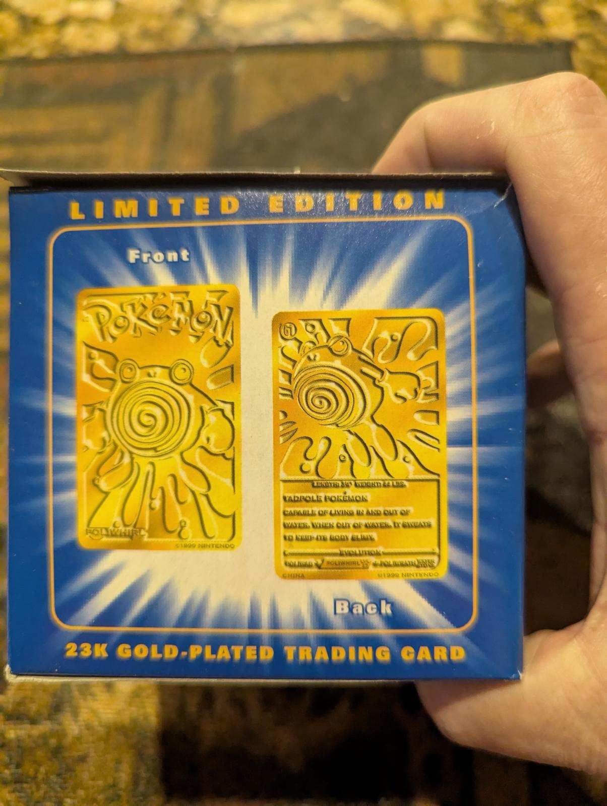 [Pokemon] 23K Gold Plated 1999 Burger King Pokemon POLIWHIRL Trading Card