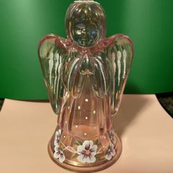 Pink Vintage Fenton Glass angel