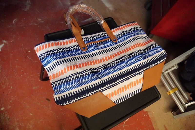 Stella & Dot Engravable Getaway Multi Colored Weekender Bag