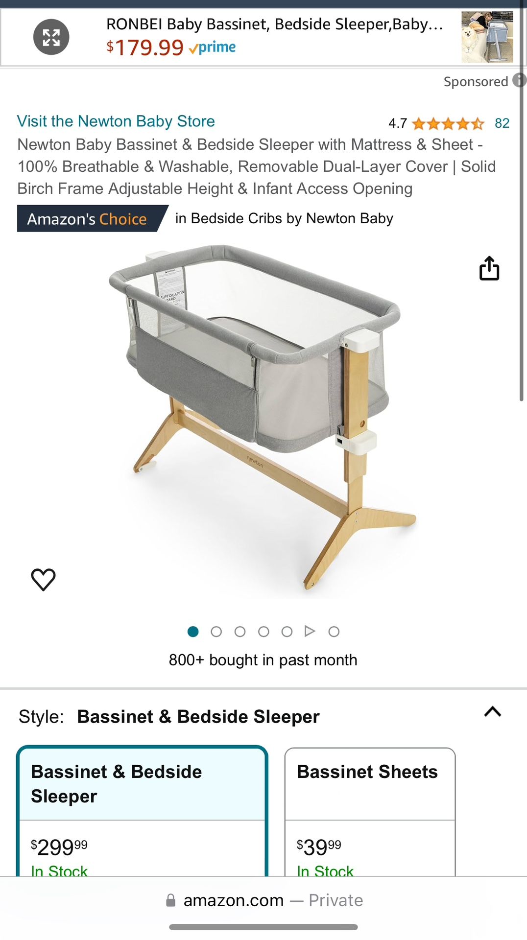 Newton Baby Bassinet Bedside Sleeper 