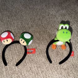 Super Nintendo World Mushrooms & Yoshi Headbands 
