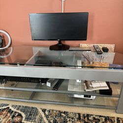TV Glass Top Console Table