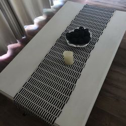 white coffee table/Measurements are in the photos.