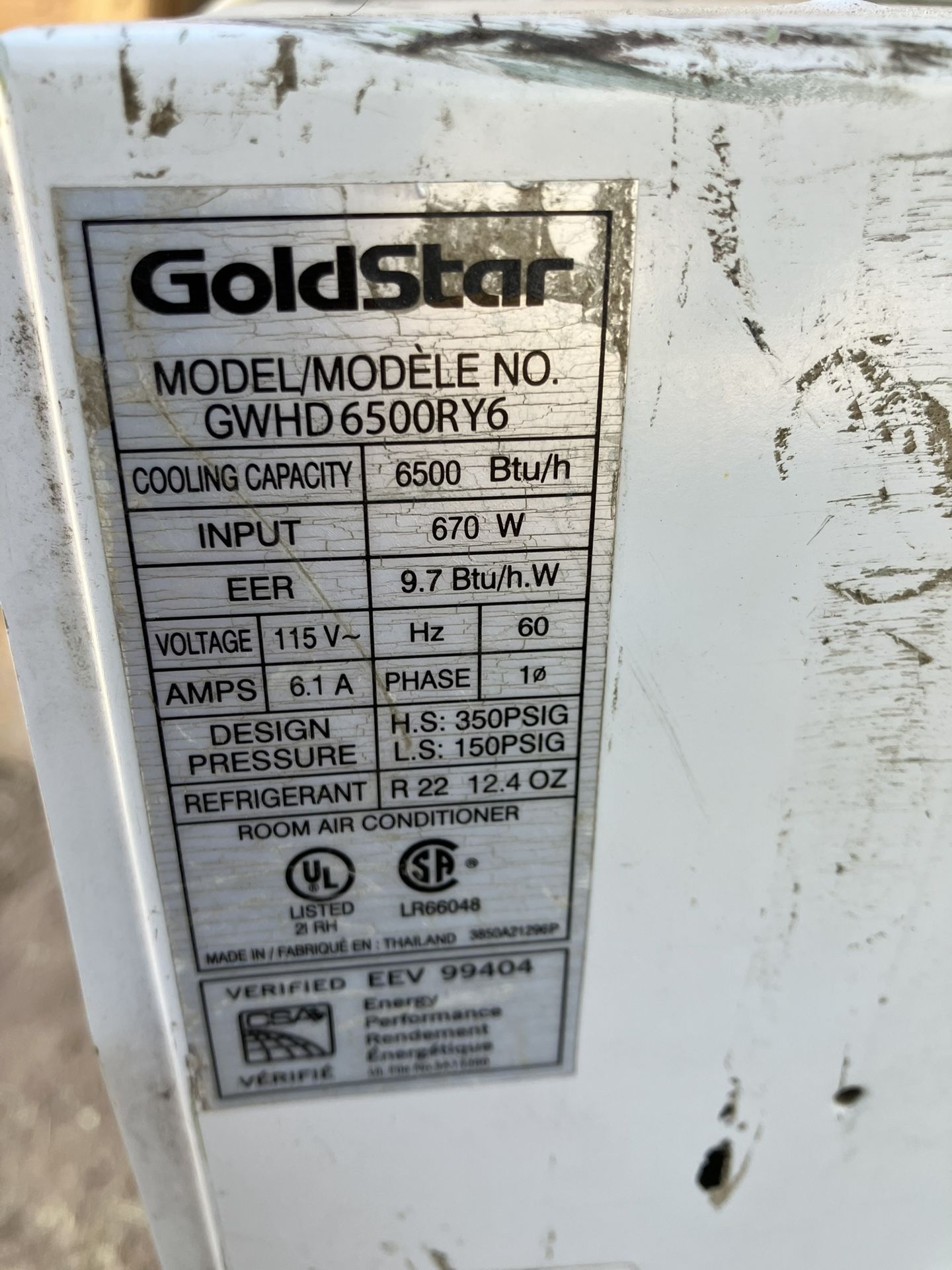 Window AC UNIT 6500 BTU