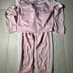 NWT Defects Last 2 Photos  Pants Pulled Thread Jacket Stain I have not tried to remove stain Adidas  Track Suit  2 Pc Set  Light Pink Kids Girls Sz 6 