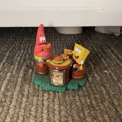 SpongeBob Clock Eating A Burger With Patrick