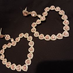 Cubic Zirconia Heart Earrings 