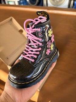 Toddler Doc Glitter & Flower Boots
