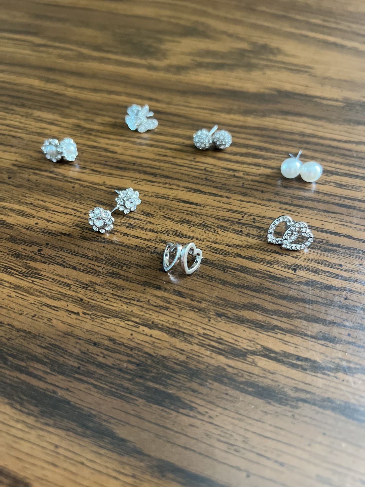 Assorted Sterling, Silver, Stud Earrings