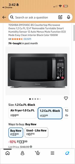 1100 watts Toshiba Microwave