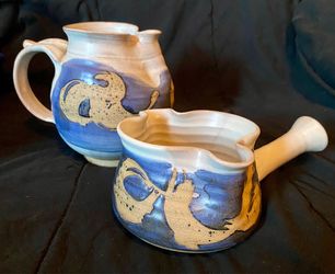 Don Hanson Pottery Master Beautiful Rare Stoneware Ceramic Art Duo