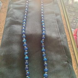 Vintage Blue Pearl Beaded Necklace w/Gold  $50. o.b.o.