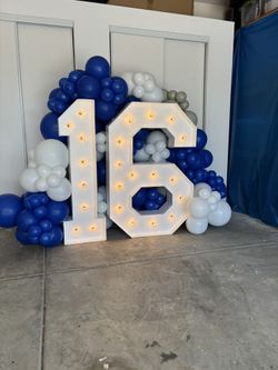 Marquee Numbers W/ Balloons R.entl