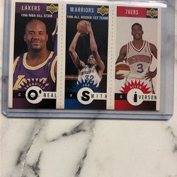 Shaquille O’Neal Joe Smith Allen Iverson 1996 Collectors Choice Mini