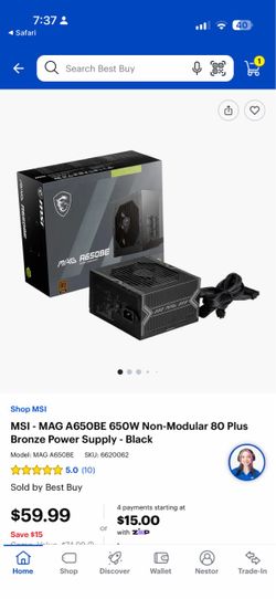 PSU MSI A650
