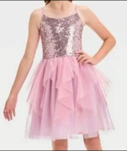 Cat & Jack Sequin & Tulle Dress Girls Size M(8)