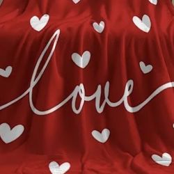 Red LOVE  Lap Blanket - 3 Available 3 Feet X 2 Feet