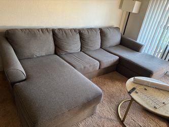 Gray Fabric Sectional Sofa with Chaise