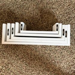 5 White Floating Shelves 