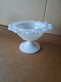 Milk Glass Footed Candy Dish