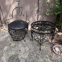 Iron Victorian, patio chair and table