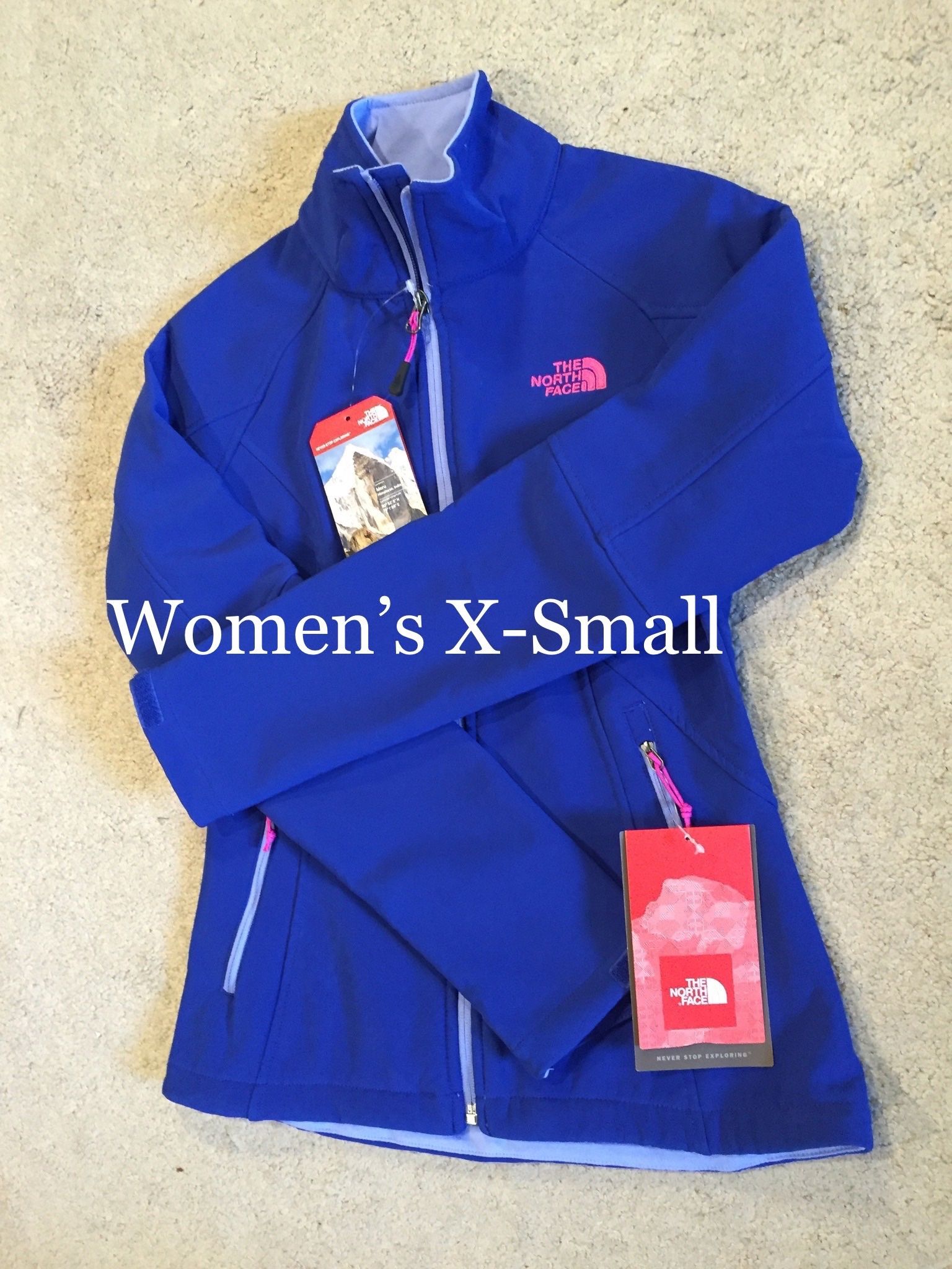 NORTH FACE / WaterProof SoftShell Jacket Coat / Women's X-Small (XS) / Retails $170+Tax / Brand New w/ Tags!! / Blue & Pink