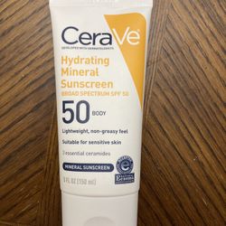 NWT CeraVe Hydrating Mineral Sunscreen SPF 50 Body 