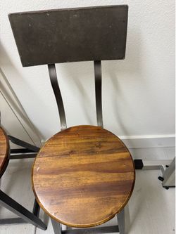 3 Wood And Metal Hudson Pub Stool