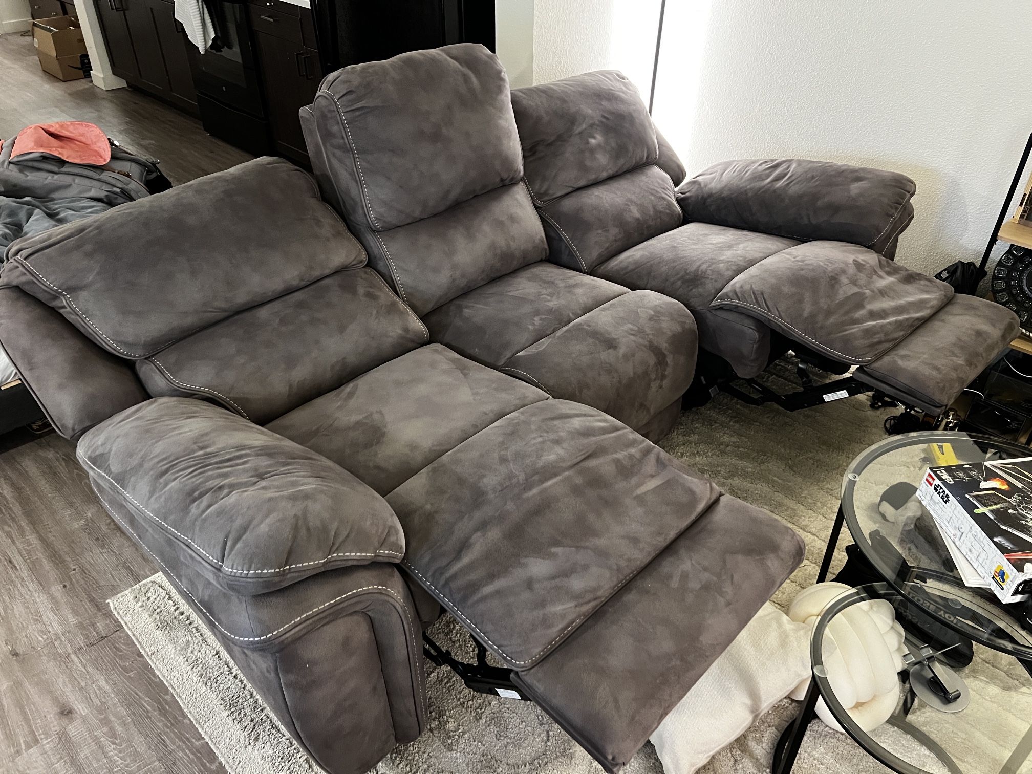 Dual Power Reclining Sofa Couch