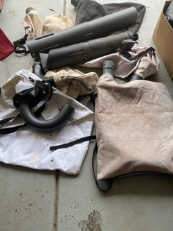 6 Replacement Bags 1 New 5 Used Blower Vacuum Dump Bags Some Pices/ Moving Must Go