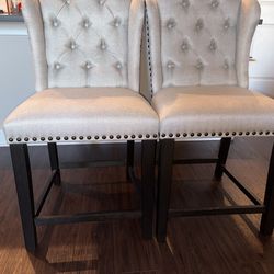 2 Beautiful Tufted Bar Stools