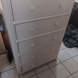 Dresser 5 Drawer White