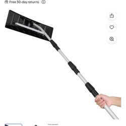 Adjustable Snow Roof Rake, 6.2 to 21ft Lightweight Aluminum Telescopic Pole