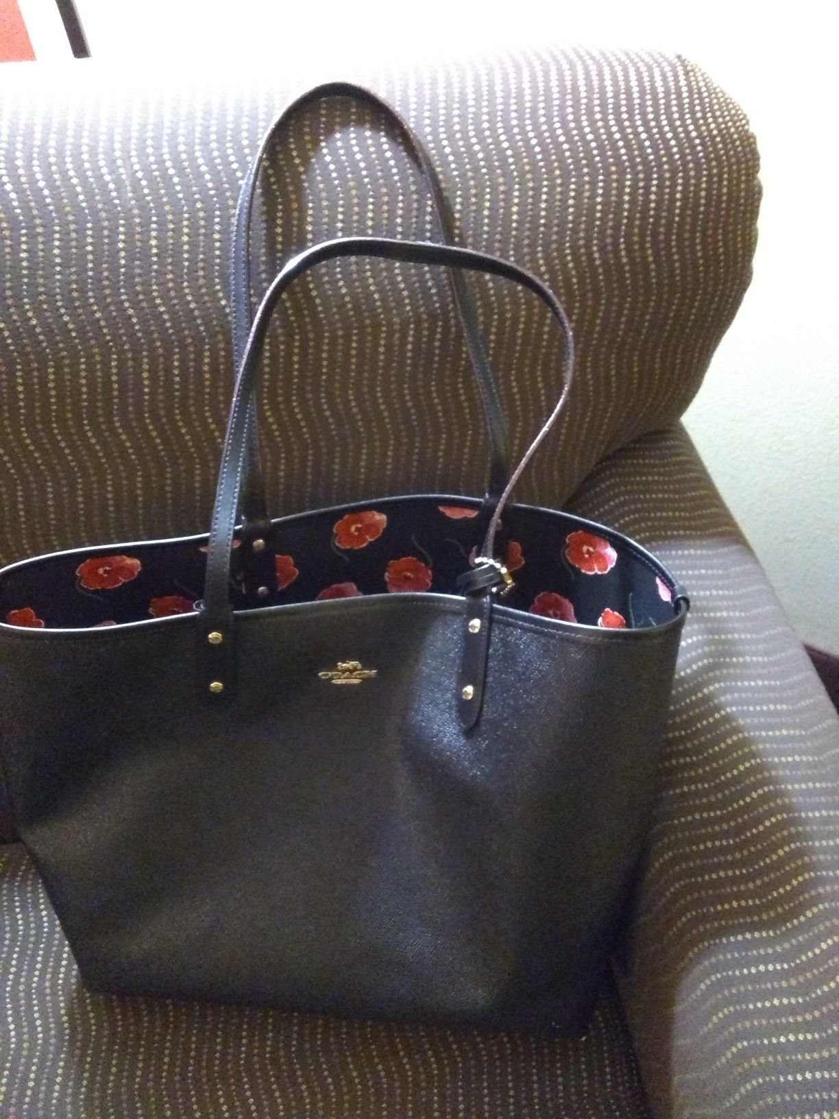 Coach large black bag and wallet