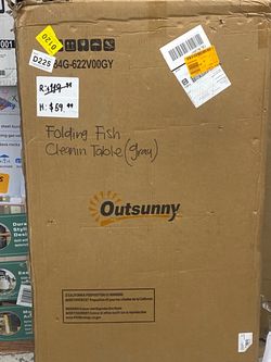 Outsunny Folding Fish Cleaning Table Gray