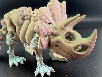 3D Printed Flexible Triceratops | Wiggly Dinosaur Collectible