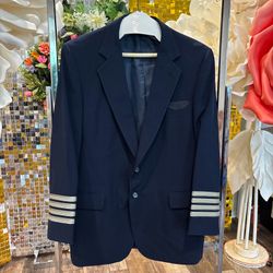 Vtg American Airlines Pilots (Captain) Navy Uniform Jacket 42L See photos #1309