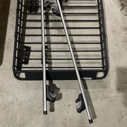 Rooftop Cargo Basket With Universal Roof Rack Cross Bars 