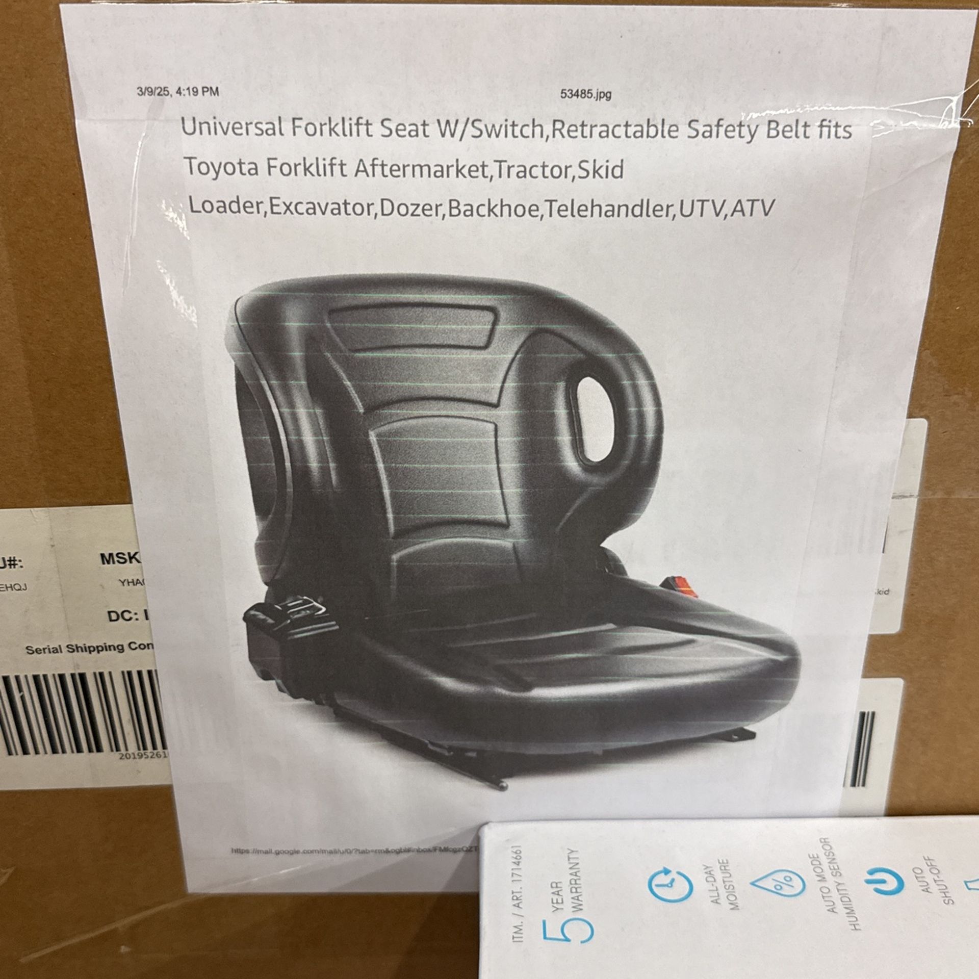 Forklift Seat