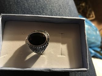 925 black spinel men’s ring