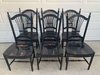 Set of 6 Distressed Look Chairs, Very Good Condition
