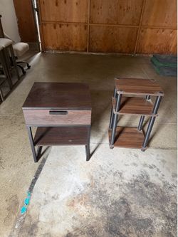 IKEA night stand and Amazon office storage