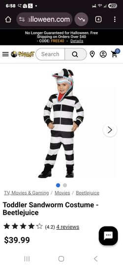 Snake From Beatle Juice  Boys 8/10 New 