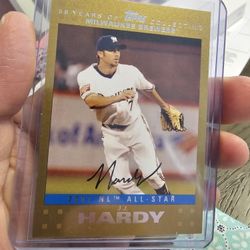 Milwaukee Brewers J.J Hardy 07 Topps Update Gold Serial Number 410/2007 Baseball Card
