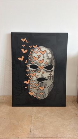 Black skull painting