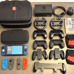 Nintendo Switch Bundle – 4 Controllers, Cases & Mario – Ready to Play