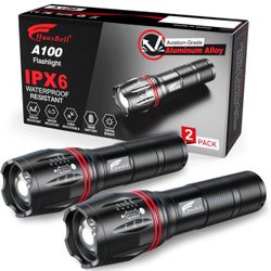 LED EDC Flashlights High Lumens, Bright, Zoomable, Waterproof, Powerful, Emergency Tactical LED Flashlights for Home and 5 Modes, Flashlight for Campi