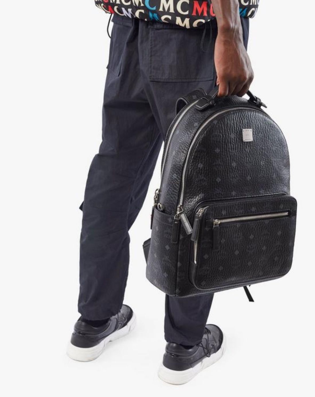 Authentic MCM Medium Stark Backpack Studded Visetos