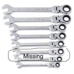 GEARWRENCH Metric 90-Tooth Flex Head Combination Ratcheting Wrench Tool Set with Tray (8-Piece)