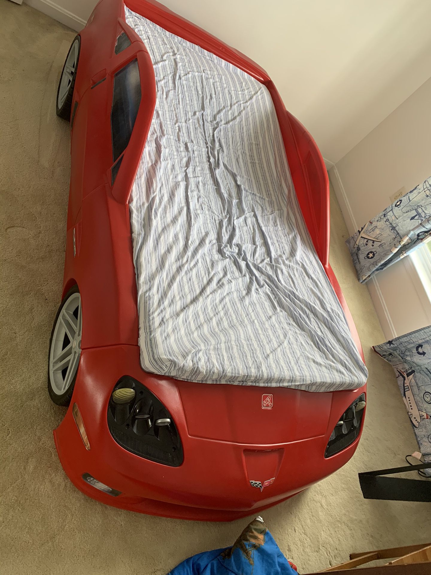 Kids car bed with mattress